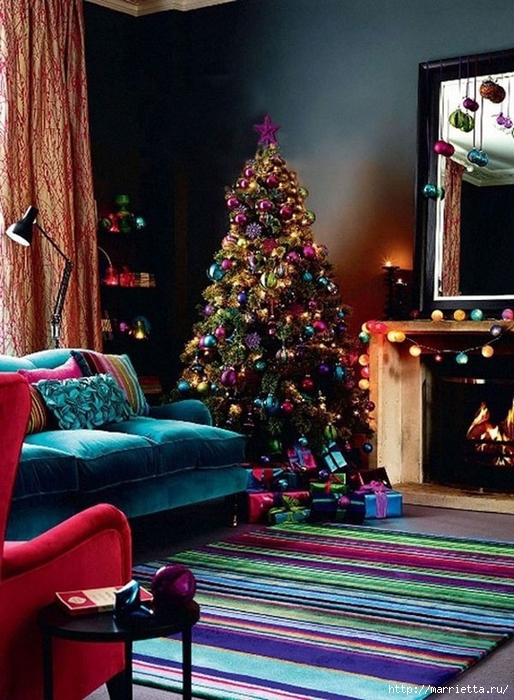 Самые красивые рождественские идеи. Елки в интерьере (56) (514x700, 319Kb)