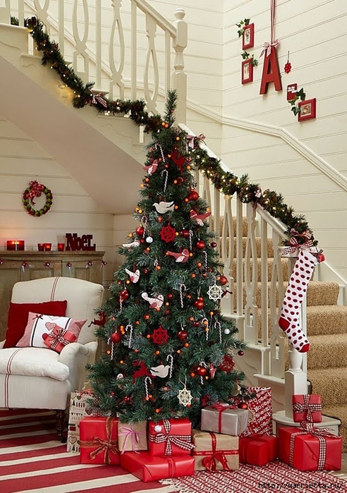 Самые красивые рождественские идеи. Елки в интерьере (58) (492x700, 331Kb)