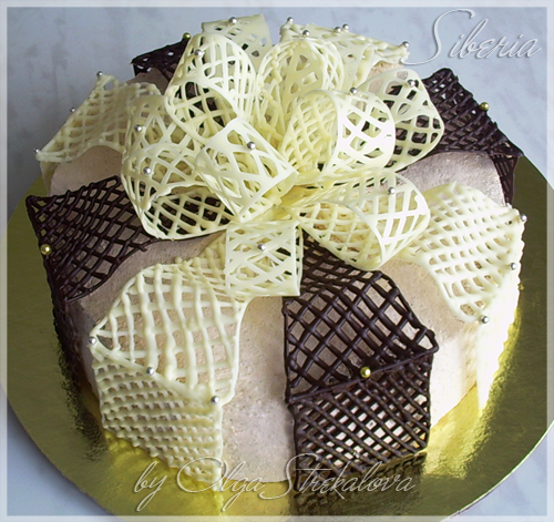 шоколадный бант на торте- (500x471, 441Kb)