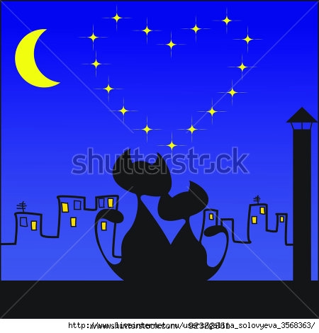 stock-vector-two-cats-under-the-moon-92382361 (450x470, 86Kb)