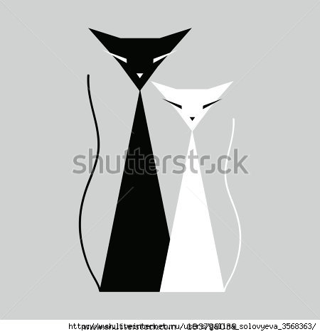 stock-vector-white-and-black-cats-103790039 (450x470, 36Kb)