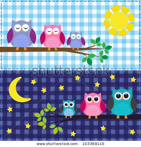 stock-vector-family-of-owls-in-the-daytime-and-nighttime-103369145 (450x470, 156Kb)