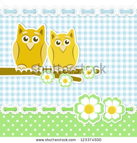 stock-vector-romantic-background-with-owls-on-blossoming-branch-123374500 (450x470, 141Kb)