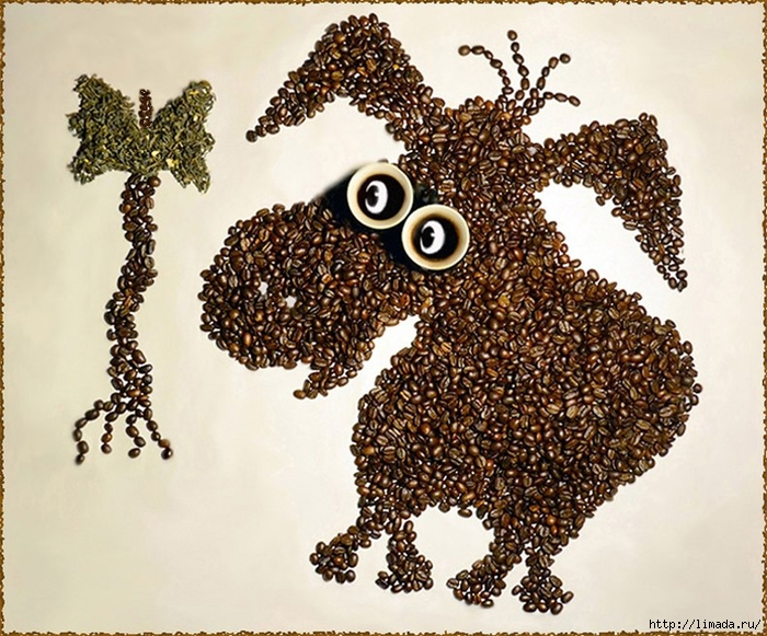Картина с кофейными зернами