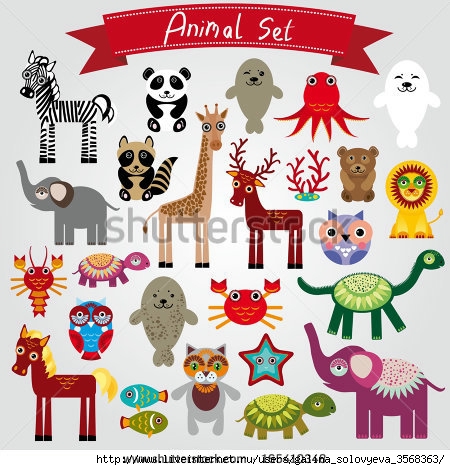 stock-vector-set-of-funny-cartoon-animals-on-a-white-background-vector-165410348 (450x470, 172Kb)
