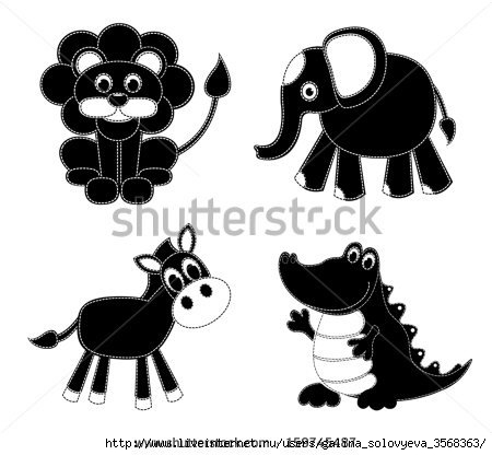 stock-vector-silhouettes-patchwork-animals-isolated-on-white-vector-cartoon-illustration-159745487 (450x416, 83Kb)