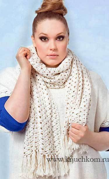 Ажурный шарф спицами - 80 фото - смотреть онлайн