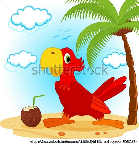stock-vector-parrot-on-beach-vector-illustration-153824276 (450x470, 138Kb)
