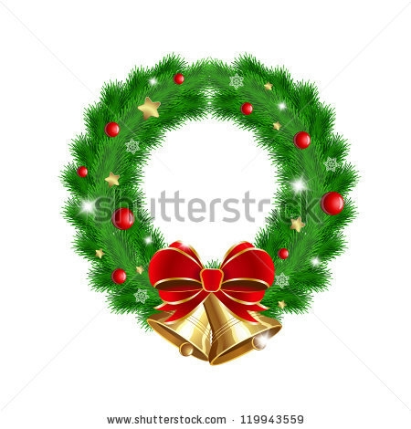 stock-vector-vector-illustration-of-green-wreath-with-red-berries-christmas-decoration-and-two-bells-119943559 (450x470, 103Kb)
