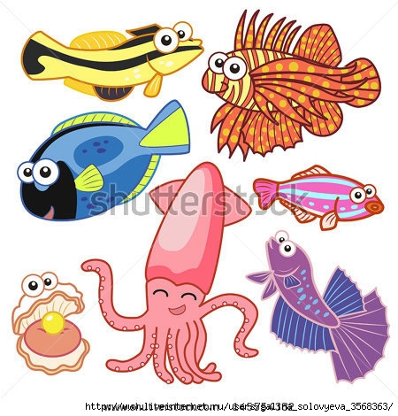 stock-vector-cartoon-sea-animals-set-with-white-background-145554382 (450x470, 162Kb)