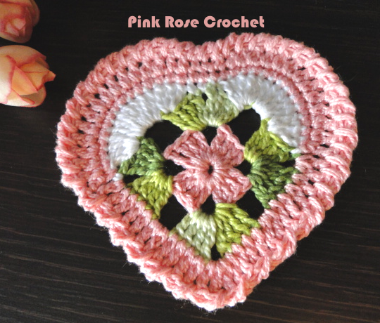 Cora??o Crochet  Granny Square Rosa (540x460, 505Kb)