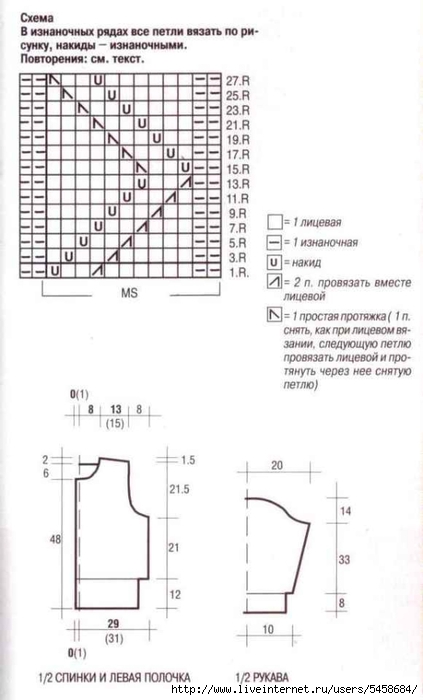 Летний жакет крючком схемы