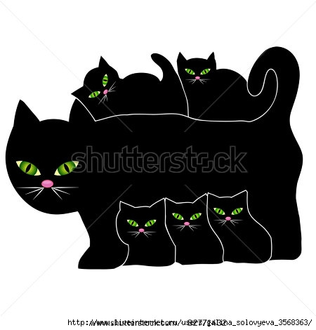 stock-vector-cat-and-kittens-82771432 (450x470, 61Kb)