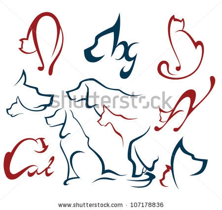 stock-vector-cats-and-dogs-vector-collection-of-pets-silhouettes-107178836 (450x425, 92Kb)