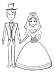  3002419-622319-cartoon-the-bride-and-groom-during-the-wedding-ceremony-contours (351x480, 71Kb)