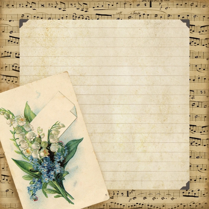 8x8 paper ~ music border. lined inset. notecard ~ lilac-n-lavender (700x700, 386Kb)