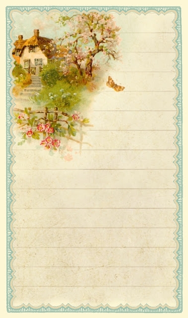 English cottage ~ 3x5 journal card ~ lilac-n-lavender (379x640, 152Kb)
