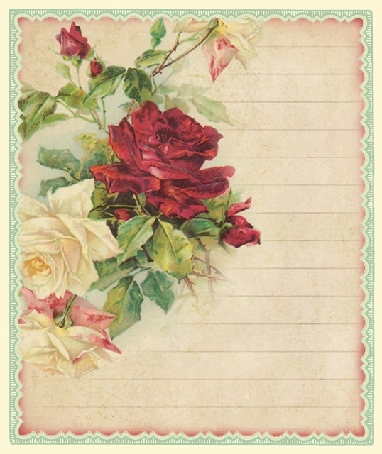 Roses ~ 4x5 journal card green ~ lilac-n-lavender (538x640, 215Kb)