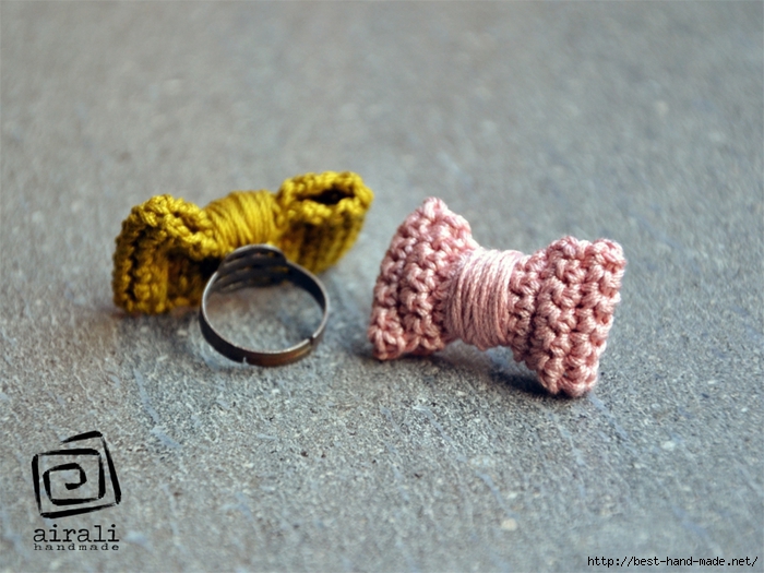 airali handmade crochet bow ring anello fiocco uncinetto (700x525, 279Kb)
