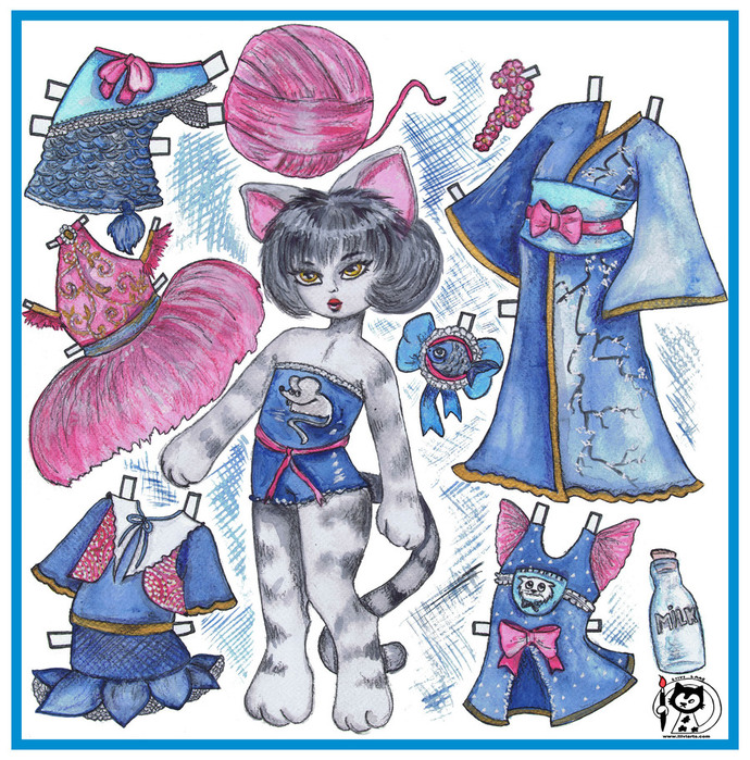 Раскраска милых котиков с одеждой. Бумажные куклы с одеждой. Бумажная кошечка с одеждой. Бумажная кукла кошечка с одеждой. Бумажные котики с нарядами.