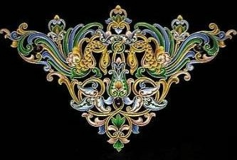 Superb 17th century style gilded silver and shaded cloisonne enamel applique, Moscow, circa 1900 (333x226, 55Kb)