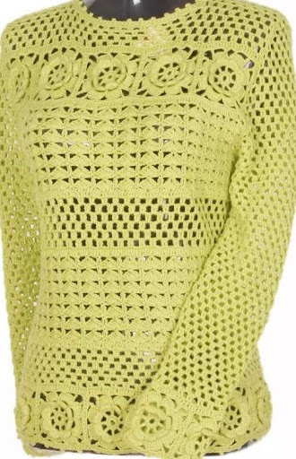 croche file blusa verde com flor (330x512, 188Kb)