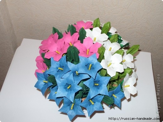 весенний букет цветов в технике оригами (3) (520x390, 122Kb)