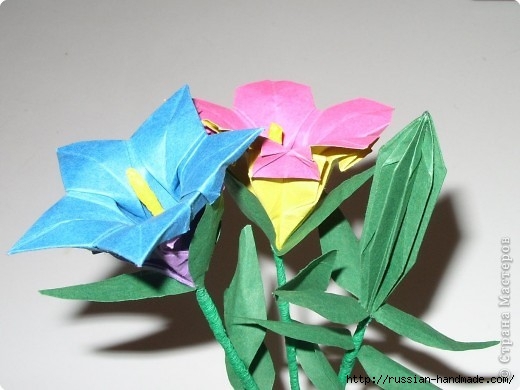 весенний букет цветов в технике оригами (5) (520x390, 105Kb)