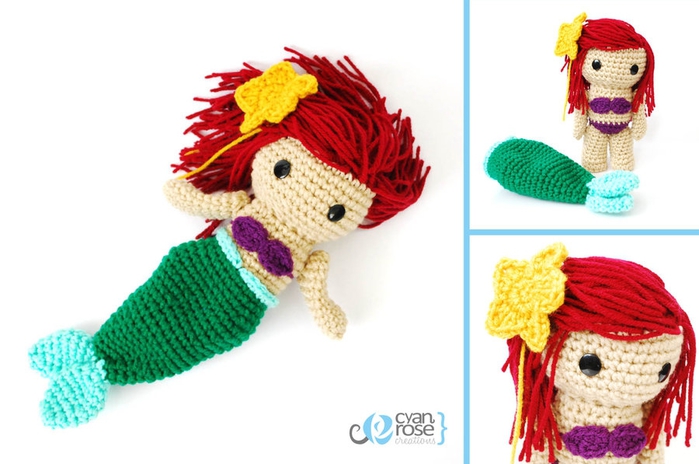 ariel__the_little_mermaid___crochet_amigurumi_doll_by_cyanrosecreations-d51k2fe (700x464, 169Kb)