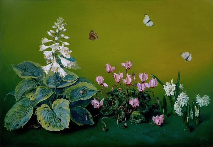 A FLOWER BORDER 56x81 cms oil on canvas 2000 copy (700x484, 222Kb)