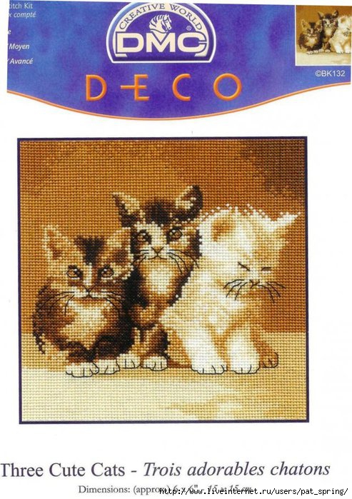 BK132-Three cute cats (493x700, 228Kb)