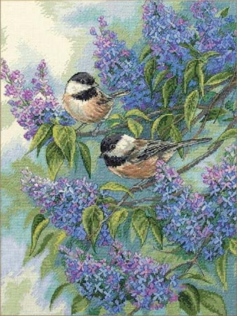 Dimensions 35258 Chickadees and Lilacs (333x443, 176Kb)