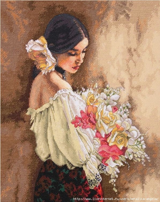 Stitchart-Woman-With-Bouquet0 (553x700, 415Kb)