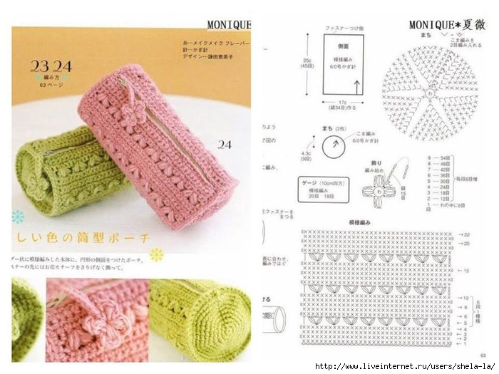 Схема вязания пенала крючком