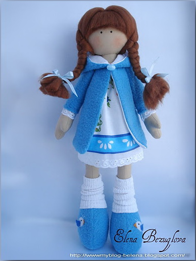 Интерьерная текстильная кукла - Снежка, ручной работы.