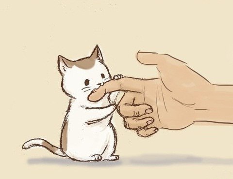 Как нарисовать человека который держит в руках кота