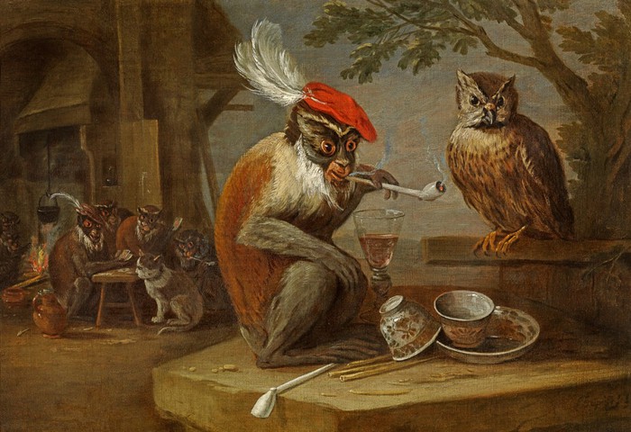 2097049_Kessel_Ferdinand_van_164896__A_monkey_smoking_and_drinking_with_an_owl__Oil_on_canvas_45_1x65_4_cm__Private_Collection (700x480, 104Kb)