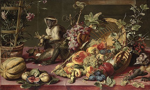 2097049_Snyders_or_Snijders_Frans_15791657__A_Spilled_Basket_of_Fruits_on_a_Draped_Table_with_Monkeys_oil_on_panel_64_5x106_4_cm_PC (512x307, 66Kb)