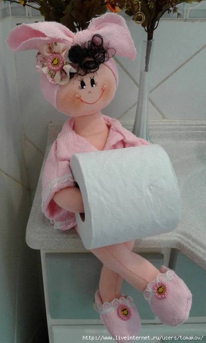 Держатель для туалетной бумаги своими руками в виде куклы