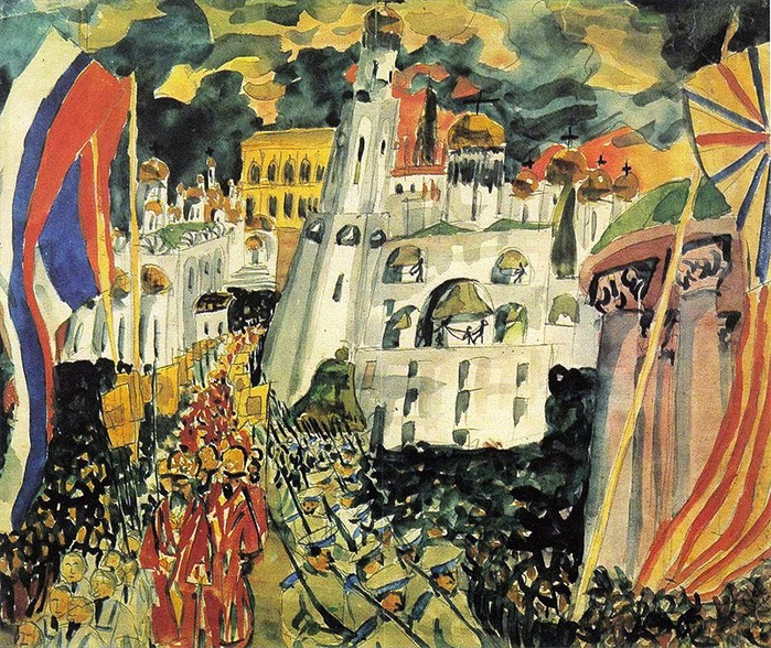 Лентулов_Крестный ход, 1914 год, (700x588, 632Kb)