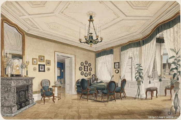 интерьер гостиной середины 19 века