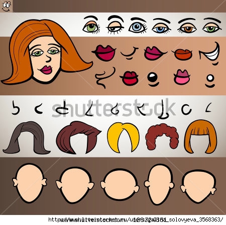 stock-vector-cartoon-illustration-of-funny-woman-face-elements-such-eyes-lips-noses-heads-and-hair-for-126324881 (450x449, 137Kb)