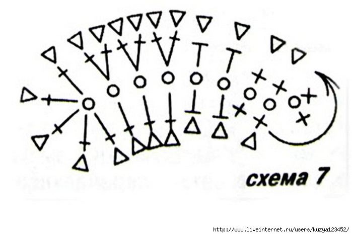 Пчела крючком схема