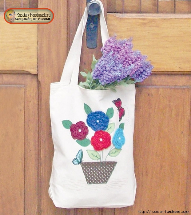 Цветы крючком для украшения сумки (4) (621x700, 297Kb)