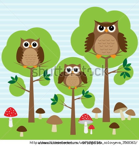 stock-vector-cute-family-of-owls-in-forest-97186556 (450x470, 116Kb)