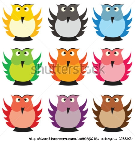 stock-vector-illustration-with-beautiful-colored-owls-46065418 (450x470, 118Kb)