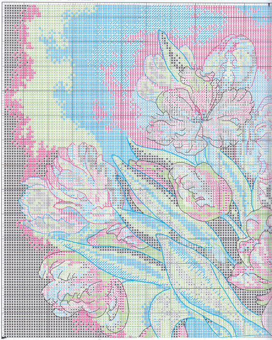 Stitchart-Parrot-Tulips1 (560x700, 850Kb)