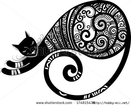 stock-vector-patterned-cat-hand-drawn-unique-vector-illustration-174815438 (450x366, 101Kb)