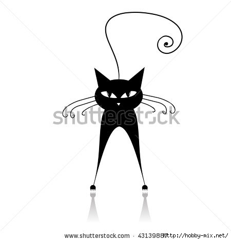 stock-vector-black-cat-silhouette-for-your-design-43139887 (450x470, 37Kb)