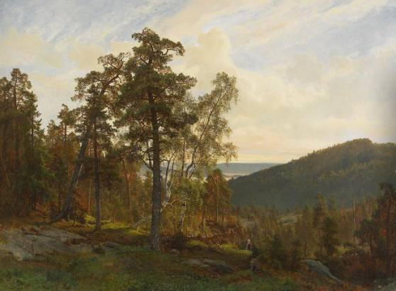  Lanskapsvy Med Flicka I Skogsbacke - Sommar (558x410, 158Kb)